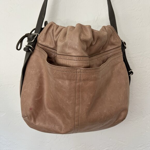 Rough & Tumble Borough Bag Womens Convertible Beige Brown Leather Crossbody - Picture 2 of 16